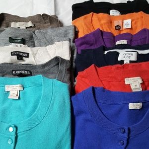 Lot of 11 cardigan sweaters